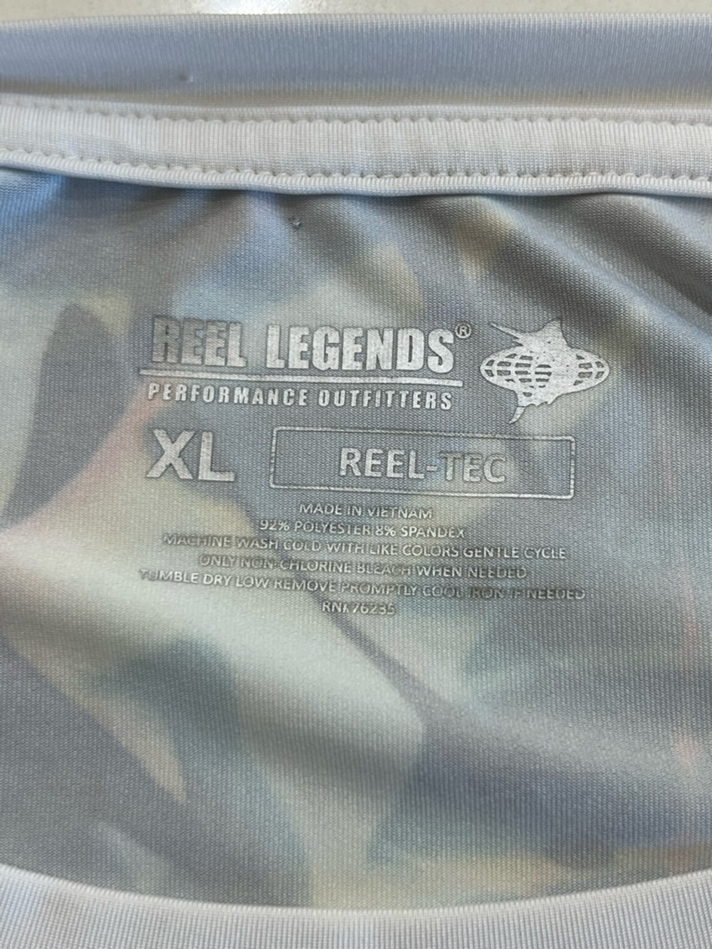 Reel Legends Reel-Tec Tropical Leaf Print Performance Top XL - Picture 3 of 5